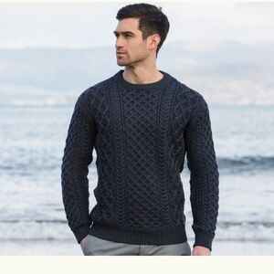 NWT Original Aran Co. wool sweater, charcoal, Men’s S